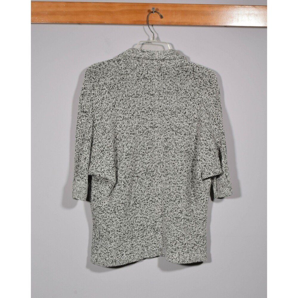 Banana Republic White Gray Marled Cotton Shawl Collar Slouch Cardigan Sweater S - Picture 2 of 3